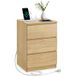 VASAGLE table de chevet 3 tiroirs, bord biseauté, 2 prises AC, 2 ports USB (1 pièce), salon, chambre, moderne, 1 ensemble