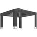 Pergola avec double toit et guirlande lumineuse LED 3x3 m anthracite