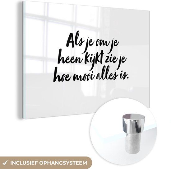 MuchoWow® Glasschilderij 120x80 cm - Acrylglas Schilderij - Quotes - Tekst - Foto op glas