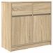 VidaXL Dressoir met lade, Sonoma-eikenhout, 80x34x76 cm, houtvezel