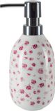 Spirella EVE Zeepdispenser – Wit met roze bloemenprint