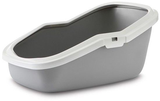 Savic Aseo Kattenbak - Grijs/Wit - 56x39x27,5 cm
