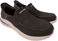 Skechers Delson 3.0 Cabrino Instapper Zwart Leer Heren Maat 42.5