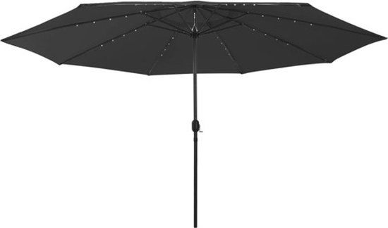 vidaXL Parasol met LED-verlichting 400 cm zwart
