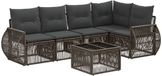 vidaXL Banc de jardin - Ensemble - 5 places assises - Gris et Gris foncé - Polyrattan