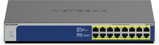 Netgear GS516PP - Switch - 16x Gigabit PoE+ - 260W - Unmanaged