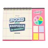 Mr. Wonderful Tafelkalender met roulette 2025-2025: laat de actie beginnen! - Bevat 2 blokken zelfklevende notities en 4 stickervellen