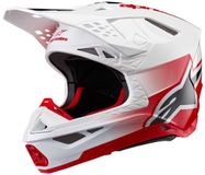 Alpinestars Supertech S-M10 Unite Casque de cross ECE 22.06 Rouge Blanc Brillant Taille L