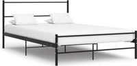 vidaXL Bedframe met hoofdeinde zonder matras 140x200 cm metaal zwart