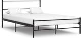 vidaXL Cadre de lit avec tête de lit sans matelas 140x200 cm métal noir