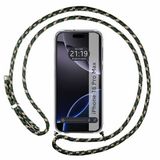 Transparante iPhone 16 Pro Max Transparante beschermhoes met groen/gouden koord