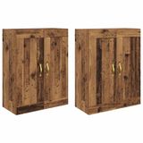 vidaXL Wandkast, 2 stuks, Bewerkt hout, 69,5 x 34 x 90 cm