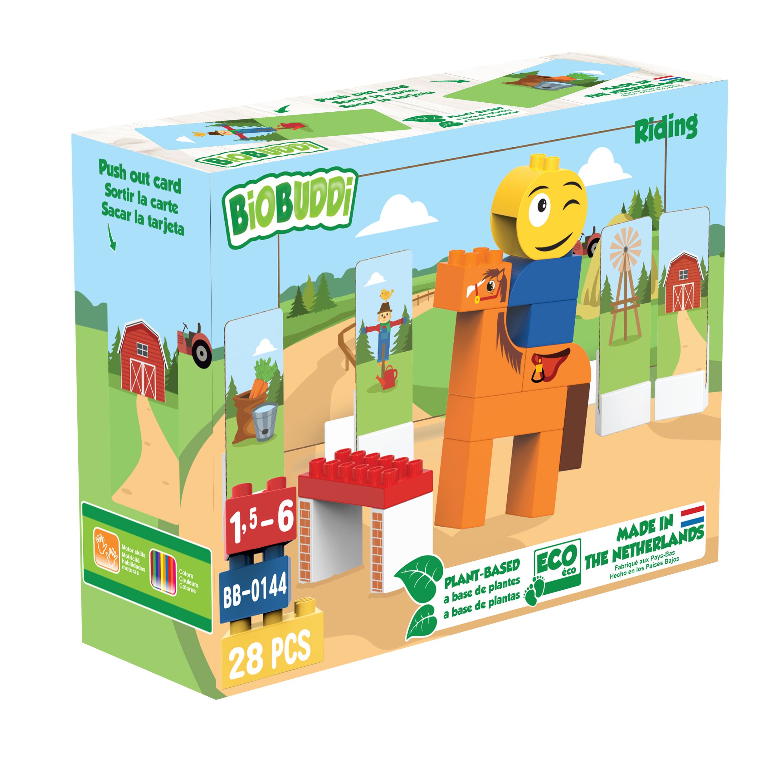BiOBUDDi Characters Riding - 28 delig - Bouwspeelgoed