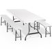 Casaria Picknickset Inklapbaar – 2 Banken 1 Tafel 180 cm – Wit