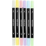 Creativ Company Textielstiften Pastelkleuren 6 Stuks