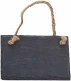 Novaliv Leisteen bord om op te hangen met jute lint memobord krijtbord wanddecoratie (1,9 cm bord)