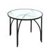 HAKU Salontafel ronde bijzettafel met glasplaat zwart metaal veiligheidsglas 5 mm - Maat: H 40 cm x Ø 50 cm, Stijl: Modern