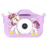 Licorne appareil photo pour enfants avec carte mémoire 32Go et lecteur de carte - violet
