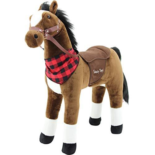 Sweety Toys 7653 Plüsch Stehpferd Sicherheit ! Little Champ Höhe 80 cm Riesenpferd Robustes, stabiles Reitpferd Stahlunterbau Keine STYROPORFORM- sehr robust , kein Wackeln,