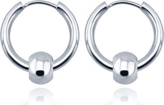 LGT JWLS Lookinggoodtoday Stalen oorringen Flexible Bead Silver-16mm