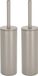 Spirella Luxe Toiletborstel in houder Cannes - 2x - beige - metaal - 40 x 9 cm - met binnenbak