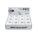 Dunlop Squashballen Pro White, 2 gele stippen, 12 ballen