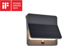 LUTEC Aleta - LED Solar wandlamp voor buiten - Donkergrijs