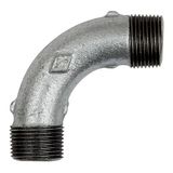 Boog RIEGLER Boog 3, lang, 90°, AG/AG, R 3/4, zwart gietijzer, thermisch verzinkt