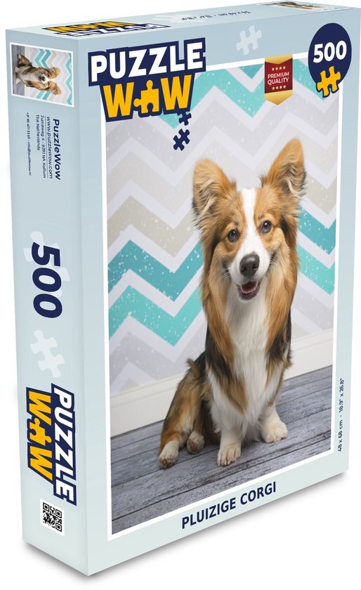 MuchoWow Puzzel Pluizige corgi - Legpuzzel - Puzzel 500 stukjes