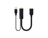 Watio Wave Converter, Displayport v1.2 naar HDMI 2.0, 20 cm lengte, maakt high-definition video- en audio-overdracht mogelijk, zwart