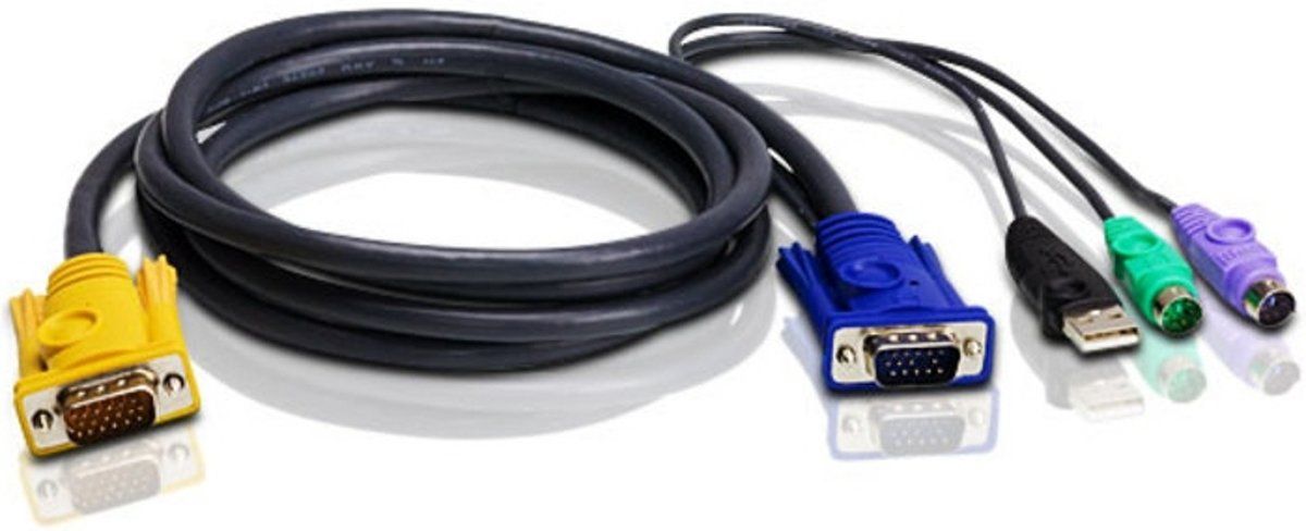 ATEN 2L-5303UP 3m Zwart toetsenbord-video-muis (kvm) kabel