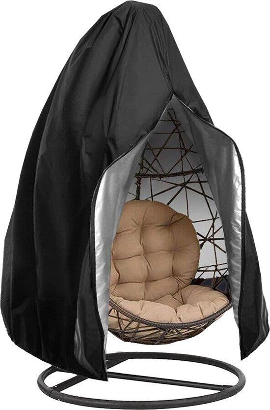 QUVIO Hangstoelhoes - Zwart - 110 x 110 x 145 cm