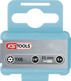 KS TOOLS 1/4" EDELSTAHL Bit, 25mm, TB27, 5er Pack