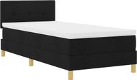 vidaXL Boxspringbed met matras en hoofdeinde Zwart 100 x 200 cm Stof