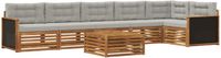 vidaXL - Hoek loungeset - 6 zitplekken - Polyester - Naturel en lichtgrijs