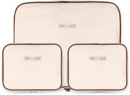 SUITSUIT Fab Seventies Packing Cube Set - Antique White - 3-Piece Set - Size M