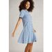 White Stuff Ria Jersey Robe Chemise Imprimé Bleu
