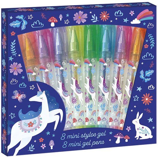 Janod - Dreamland - 8 Mini unicorn gelpennen