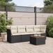 Maison Exclusive - Ensemble de jardin, composé de 5 pièces avec coussins, noir, en polyrotin