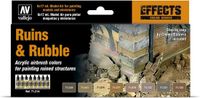 Vallejo Model Air Effects Series Ruins & Rubble - 8 kleuren - 17ml - 71214