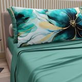 PETTI Artigiani Italiani Beddengoed van katoen met digitale print, eenpersoonsbed, beddengoedset voor eenpersoonsbed, Marble Flower 09, 100% Made in Italy