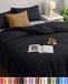 TRANKIELO® Housse de couette 200x200 cm - Noir