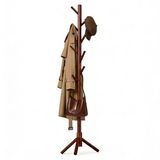 Merkloos Relaxdays Staande Kapstok - 175 cm - 8 Haken - Hout - Donkerbruin