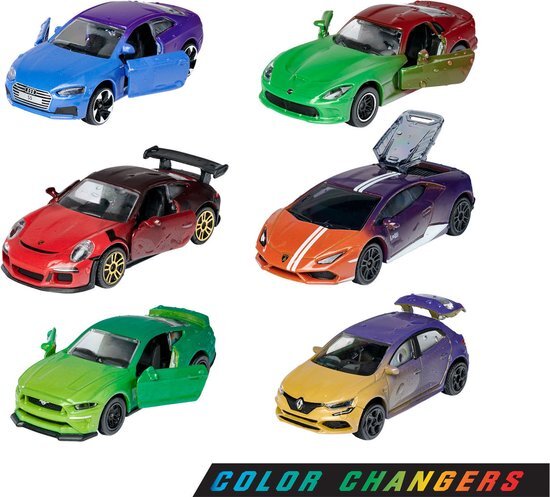 MAJORETTE Majorette Limited Ed. 6 Color Change Cars, Scala 1:64, Cm.7,5-6 Asst. Le Autom