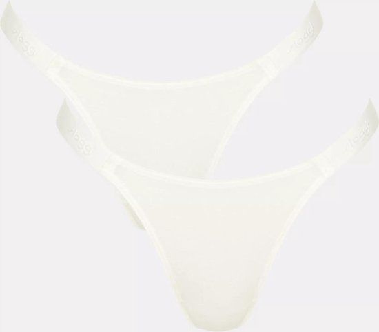 sloggi GO Casual Tiny tanga 2P Dames Onderbroek - SILK WHITE - Maat M
