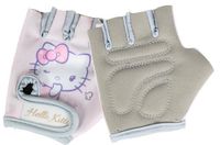 Tataway Hello Kitty fietshandschoenen voor meisjes maat 5 roze en grijze fietshandschoenen voor kinderen, halve vingers met versterkte antislippalm en verstelbare sluiting
