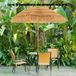 Coast Hawaii Parasol de plage inclinable - Aspect osier - Sac de transport inclus - 175 cm - Beige