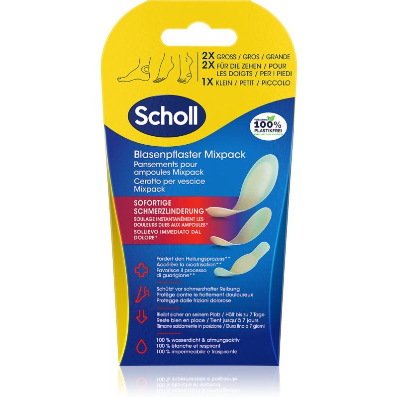 Scholl Dr. Scholl's transparante verbandset met Hydra-Guard-technologie, verlicht pijn, voorkomt blaren, beschermt voeten en blaren tegen pijnlijke wrijving.