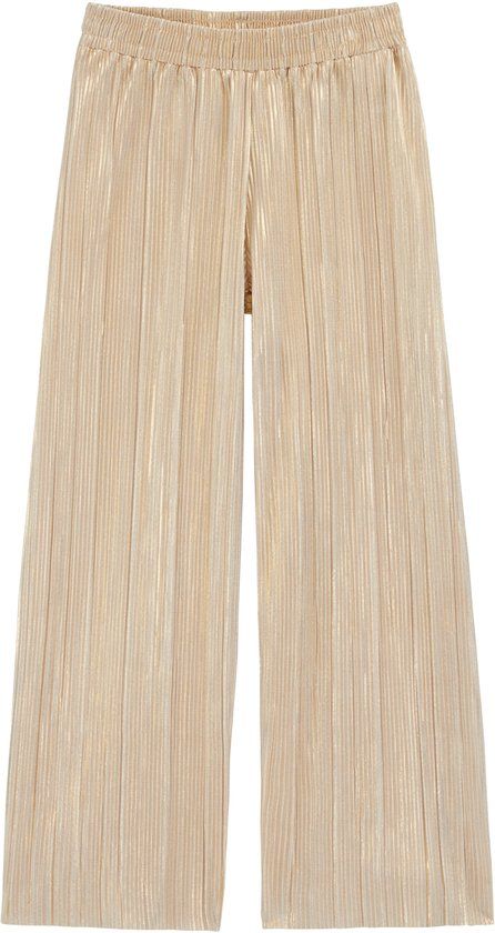 WE Fashion Meisjes wide leg broek met glitterstof - Goud - Maat 146