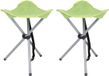Urban Living Tabouret d'appoint/Siège - 4x - Pliable - Camping/Extérieur - Acier/Métal - Vert - 32 x 43 cm